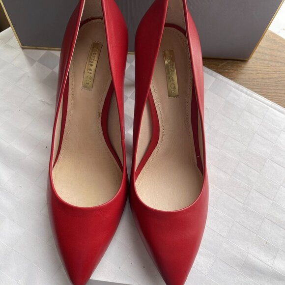Louise et Cie Hanabeth Vespa Red Leather Pointed Toe Pumps - Picture 11 of 15